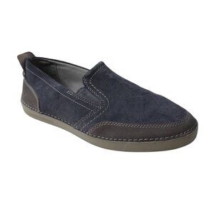 Clarks Collection Blue Suede Slip On Comfort Loafers Mens 10 Wide
